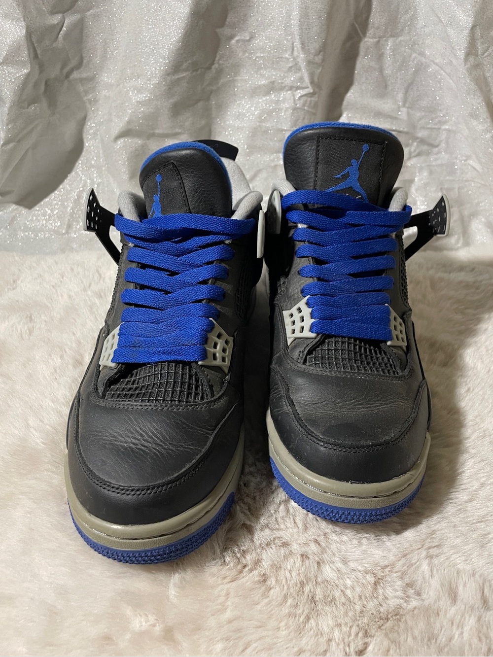 Air Jordan 4 Retro LS Oreo Blue Size 10 Men’s Sneakers With Original Box